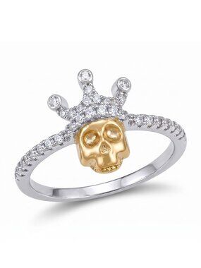 Vintage Charmed Aroma Skull king Ring, 925 Sterling Silver size 6